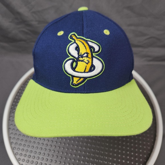 Savannah Bananas Hat Cap Fitted Mens Small Baseball Banana Ball Navy Green - Picture 1 of 11